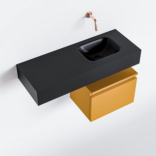 MONDIAZ ANDOR 40cm toiletmeubel ocher. LEX 80cm wastafel urban rechts geen kraangat