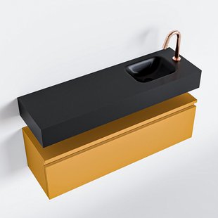 MONDIAZ ANDOR 100cm toiletmeubel ocher. LEX 100cm wastafel urban rechts 1 kraangat