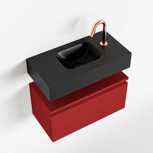 MONDIAZ ANDOR 60cm toiletmeubel fire. LEX 60cm wastafel urban midden 1 kraangat