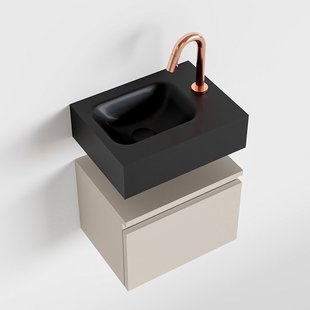 MONDIAZ ANDOR 40cm toiletmeubel linen. LEX 40cm wastafel urban links 1 kraangat