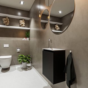 MONDIAZ TURE 40cm toiletmeubel urban. EDEN wastafel talc rechts 1 kraangat