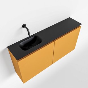 MONDIAZ TURE 100cm toiletmeubel ocher. EDEN wastafel urban links geen kraangat