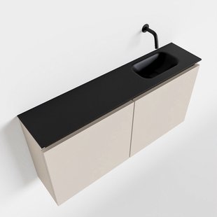 MONDIAZ TURE 100cm toiletmeubel linen. EDEN wastafel urban rechts geen kraangat