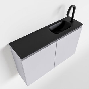 MONDIAZ TURE 80cm toiletmeubel cale. EDEN wastafel urban rechts 1 kraangat