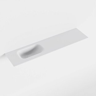 MONDIAZ EDEN Talc solid surface inleg wastafel voor toiletmeubel 90cm. Positie wasbak links