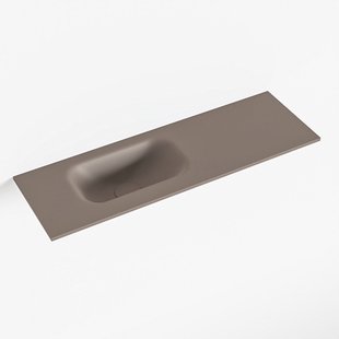 MONDIAZ EDEN Smoke solid surface inleg wastafel voor toiletmeubel 70cm. Positie wasbak links