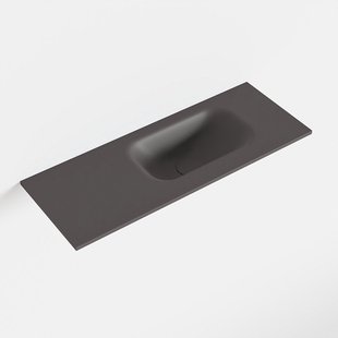 MONDIAZ EDEN Dark_grey solid surface inleg wastafel voor toiletmeubel 60cm. Positie wasbak rechts