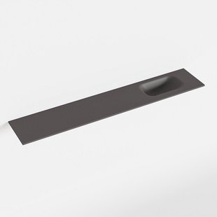 MONDIAZ EDEN Dark_grey solid surface inleg wastafel voor toiletmeubel 120cm. Positie wasbak rechts