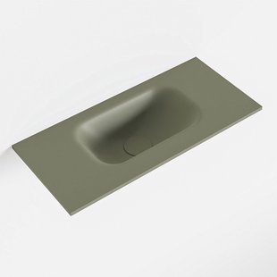 MONDIAZ EDEN Army solid surface inleg wastafel voor toiletmeubel 50cm. Positie wasbak midden