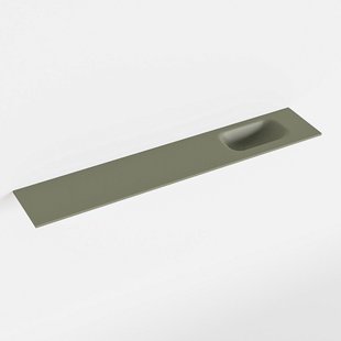 MONDIAZ EDEN Army solid surface inleg wastafel voor toiletmeubel 120cm. Positie wasbak rechts