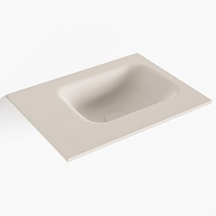 MONDIAZ LEX Linen solid surface inleg wastafel voor toiletmeubel 40cm. Positie wasbak rechts