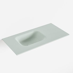MONDIAZ LEX Greey solid surface inleg wastafel voor toiletmeubel 60cm. Positie wasbak links