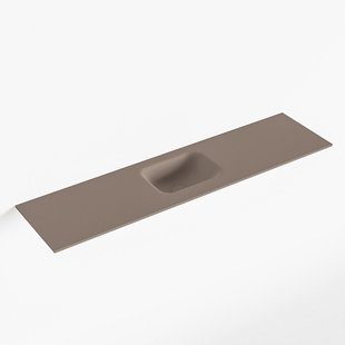 MONDIAZ LEX Smoke solid surface inleg wastafel voor toiletmeubel 120cm. Positie wasbak midden