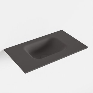 MONDIAZ LEX Dark_grey solid surface inleg wastafel voor toiletmeubel 50cm. Positie wasbak midden