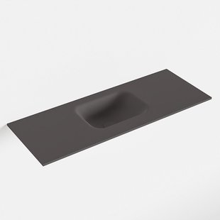 MONDIAZ LEX Dark_grey solid surface inleg wastafel voor toiletmeubel 80cm. Positie wasbak midden