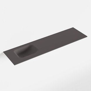 MONDIAZ LEX Dark_grey solid surface inleg wastafel voor toiletmeubel 110cm. Positie wasbak links