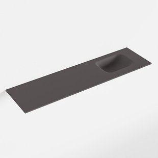 MONDIAZ LEX Dark_grey solid surface inleg wastafel voor toiletmeubel 110cm. Positie wasbak rechts