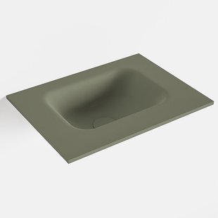 MONDIAZ LEX Army solid surface inleg wastafel voor toiletmeubel 40cm. Positie wasbak midden