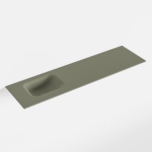 MONDIAZ LEX Army solid surface inleg wastafel voor toiletmeubel 110cm. Positie wasbak links