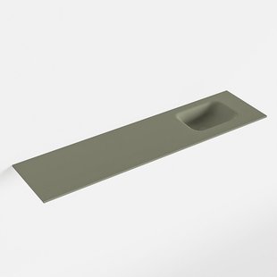 MONDIAZ LEX Army solid surface inleg wastafel voor toiletmeubel 120cm. Positie wasbak rechts