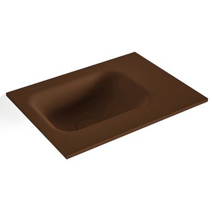 MONDIAZ LEX Rust solid surface inleg wastafel voor toiletmeubel 40cm. Positie wasbak links