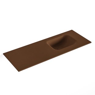 MONDIAZ LEX Rust solid surface inleg wastafel voor toiletmeubel 80cm. Positie wasbak rechts