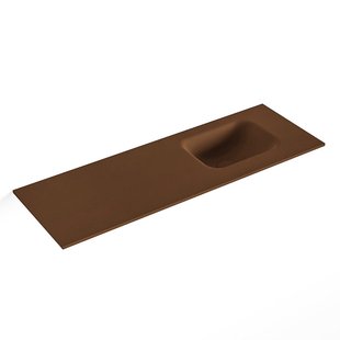 MONDIAZ LEX Rust solid surface inleg wastafel voor toiletmeubel 90cm. Positie wasbak rechts