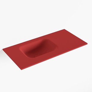 MONDIAZ LEX Fire solid surface inleg wastafel voor toiletmeubel 60cm. Positie wasbak links