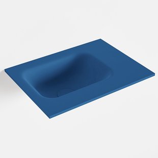 MONDIAZ LEX Jeans solid surface inleg wastafel voor toiletmeubel 40cm. Positie wasbak links