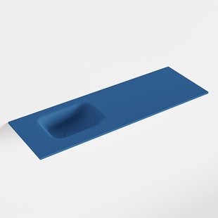 MONDIAZ LEX Jeans solid surface inleg wastafel voor toiletmeubel 90cm. Positie wasbak links
