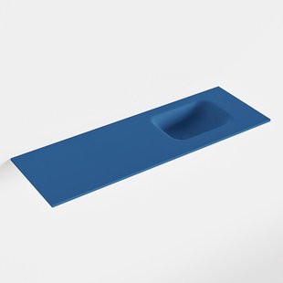 MONDIAZ LEX Jeans solid surface inleg wastafel voor toiletmeubel 90cm. Positie wasbak rechts