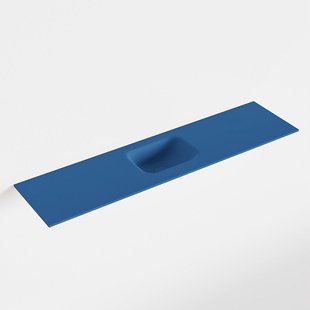 MONDIAZ LEX Jeans solid surface inleg wastafel voor toiletmeubel 120cm. Positie wasbak midden