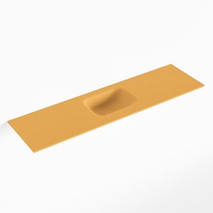 MONDIAZ LEX Ocher solid surface inleg wastafel voor toiletmeubel 110cm. Positie wasbak midden