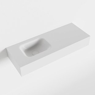 MONDIAZ LEX Talc vrijhangende solid surface wastafel 80cm. Positie wasbak links