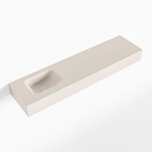 MONDIAZ LEX Linen vrijhangende solid surface wastafel 120cm. Positie wasbak links