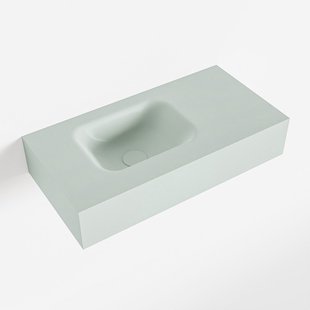 MONDIAZ LEX Greey vrijhangende solid surface wastafel 60cm. Positie wasbak links