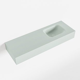 MONDIAZ LEX Greey vrijhangende solid surface wastafel 90cm. Positie wasbak rechts