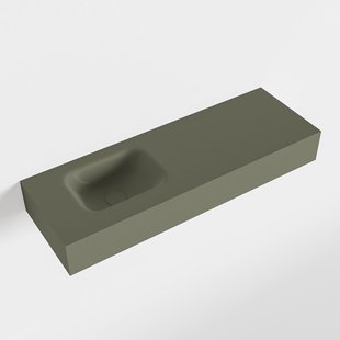 MONDIAZ LEX Army vrijhangende solid surface wastafel 90cm. Positie wasbak links