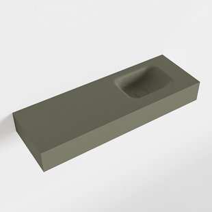 MONDIAZ LEX Army vrijhangende solid surface wastafel 90cm. Positie wasbak rechts