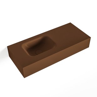 MONDIAZ LEX Rust vrijhangende solid surface wastafel 70cm. Positie wasbak links