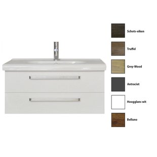 Badkamermeubelset Sanicare Q9 2 Laden 100cm Belluno-Eiken (spiegel optioneel)