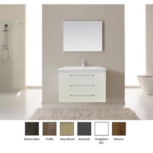 Badkamermeubelset Sanicare Q10 3 Laden 100cm Belluno-Eiken (spiegel optioneel)