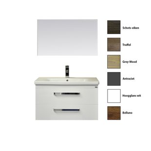 Badkamermeubelset Sanicare Q10 2 Laden 80cm Belluno-Eiken (spiegel optioneel)