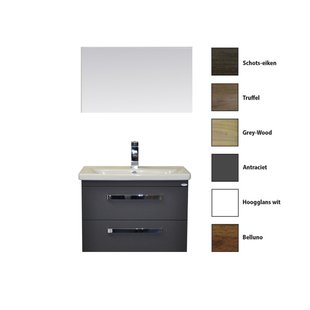 Badkamermeubelset Sanicare Q10 2 Laden 65cm Belluno-Eiken (spiegel optioneel)