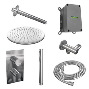 Inbouw Regendouche Set Brauer Chrome Edition Plafond Uitloop Ronde Hoofddouche 30 cm