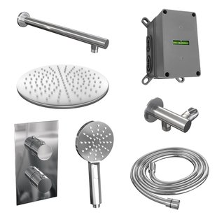 Inbouw Regendouche Set Brauer Chrome Edition Wanduitloop Ronde Hoofddouche 30 cm Met Handdouche 3 Standen