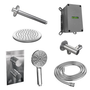 Inbouw Regendouche Set Brauer Chrome Edition Plafond Uitloop Ronde Hoofddouche 20 cm Met Handdouche 3 Standen