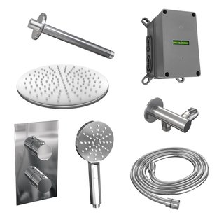 Inbouw Regendouche Set Brauer Chrome Edition Plafond Uitloop Ronde Hoofddouche 30 cm Met Handdouche 3 Standen