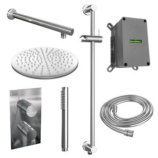 Inbouw Regendouche Set Brauer Chrome Edition Wanduitloop Ronde Hoofddouche 30 cm Met Glijstang