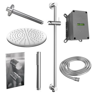 Inbouw Regendouche Set Brauer Chrome Edition Plafond Uitloop Ronde Hoofddouche 30 cm Met Glijstang